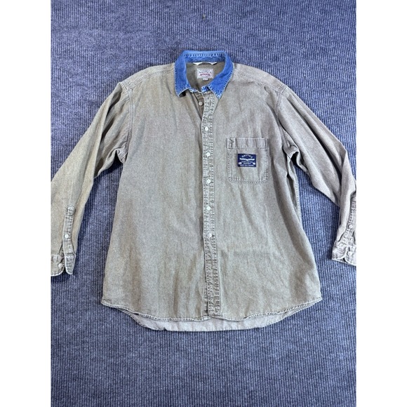 Nautica Other - Nautica Denim Classic Fit Olive Blue Long Sleeve Button-Up Shirt XL Pocket